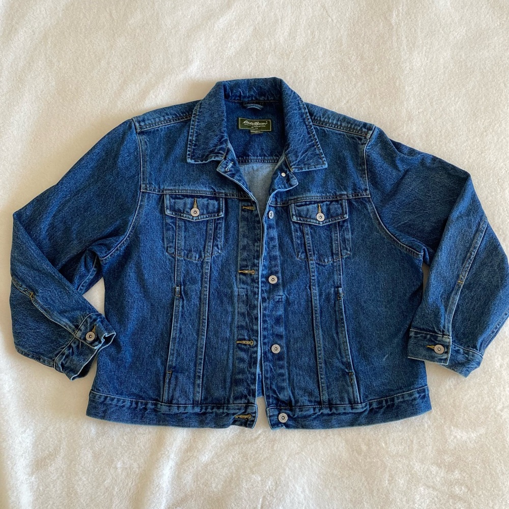 Eddie Bauer denim jacket | oversized | 100% cotton | size XL | EUC - Picture 1 of 3